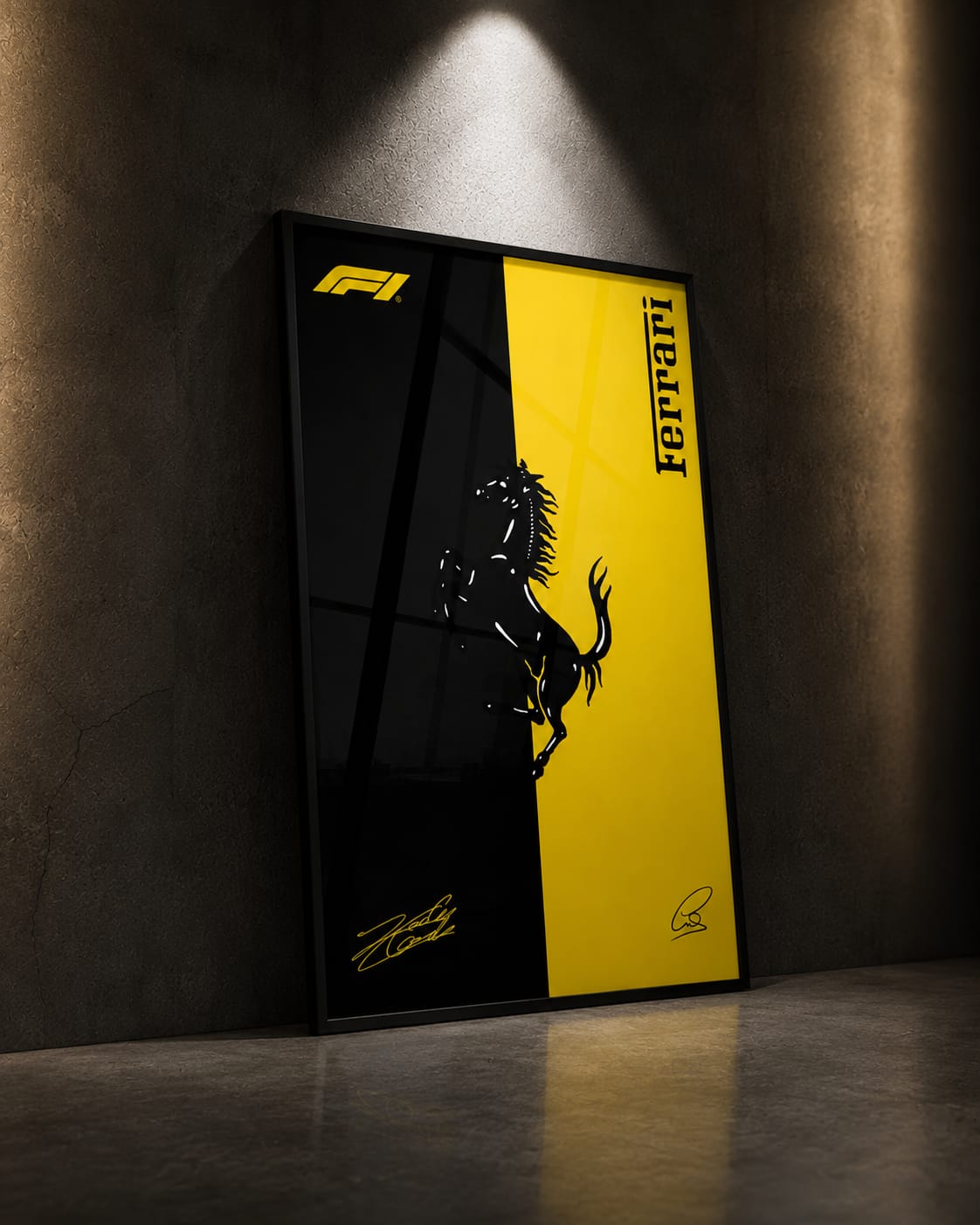 Black And yellow Ferrari